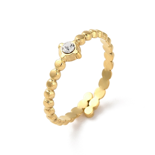PandaHall 304 Stainless Steel Enamel Cuff Rings, Round, Real 18K Gold Plated, Adjustable Stainless Steel+Rhinestone Round Clear
PandaHall 304 Stainless Steel Enamel Cuff Rings, Round, Real 18K Gold Plated, Adjustable Stainless Steel+Rhinestone Round Clear