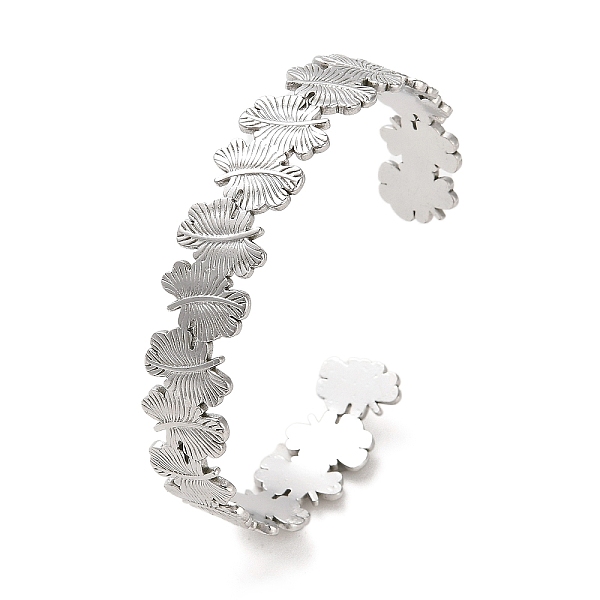 PandaHall 304 Stainless Steel Leaf Cuff Bangles, Stainless Steel Color, Inner Diameter: 2-1/4 inch(5.8cm) 304 Stainless Steel Leaf
PandaHall 304 Stainless Steel Leaf Cuff Bangles, Stainless Steel Color, Inner Diameter: 2-1/4 inch(5.8cm) 304 Stainless Steel Leaf