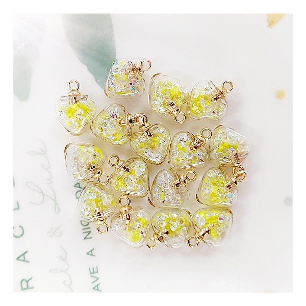 PandaHall Luminous Glow in the Dark Glass Pendants, Heart Charms, Yellow, 20x15x9mm Glass Heart Yellow
PandaHall Luminous Glow in the Dark Glass Pendants, Heart Charms, Yellow, 20x15x9mm Glass Heart Yellow