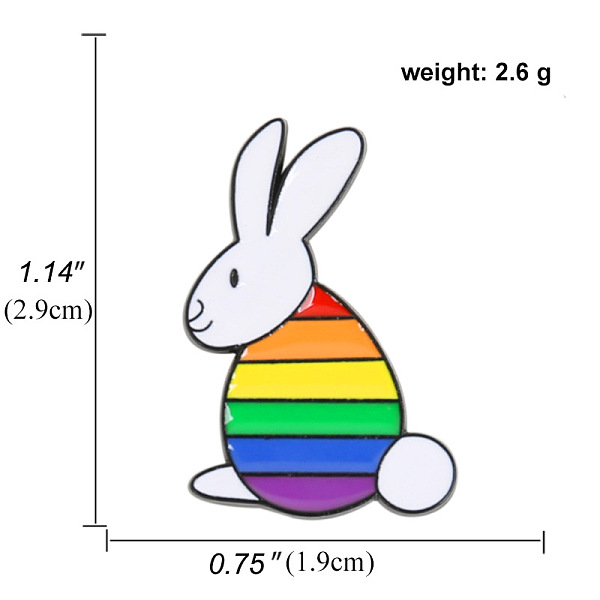 PandaHall Rainbow Pride Flag Rabbit Enamel Pin, Alloy Badge for Backpack Clothes, Colorful, 29x19mm Alloy+Enamel
PandaHall Rainbow Pride Flag Rabbit Enamel Pin, Alloy Badge for Backpack Clothes, Colorful, 29x19mm Alloy+Enamel