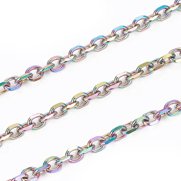 PandaHall Ion Plating(IP) 304 Stainless Steel Cable Chains, Diamond Cut Chains, with Spool, Soldered, Faceted, Oval, Rainbow Color...
PandaHall Ion Plating(IP) 304 Stainless Steel Cable Chains, Diamond Cut Chains, with Spool, Soldered, Faceted, Oval, Rainbow Color...