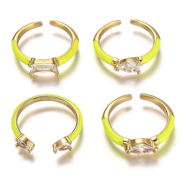 PandaHall Brass Enamel Cuff Rings, Open Rings, with Clear Cubic Zirconia, Mixed Shapes, Real 18K Gold Plated, Long-Lasting Plated, Yellow...
PandaHall Brass Enamel Cuff Rings, Open Rings, with Clear Cubic Zirconia, Mixed Shapes, Real 18K Gold Plated, Long-Lasting Plated, Yellow...
