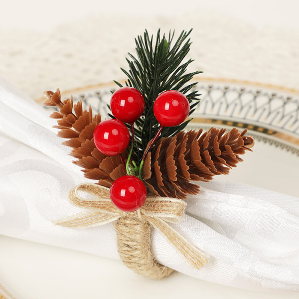 PandaHall Christmas Plastic Napkin Rings, Wrapped with Jute Twines, with Artificial Pine Cones, Saddle Brown, 45mm, Surface: 85x75mm, Inner...
PandaHall Christmas Plastic Napkin Rings, Wrapped with Jute Twines, with Artificial Pine Cones, Saddle Brown, 45mm, Surface: 85x75mm, Inner...