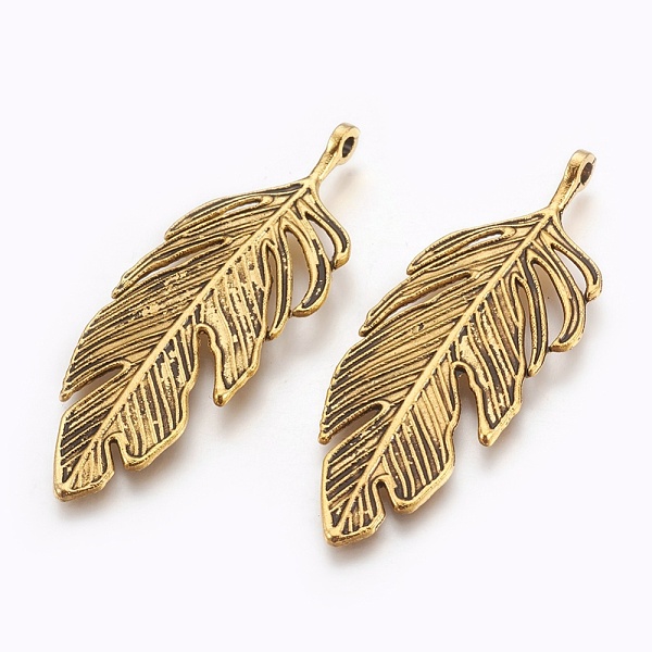 PandaHall Tibetan Style Alloy Leaf Big Pendants, Lead Free and Cadmium Free, Leaf, Antique Golden, 62x23x2mm, hole: 2mm Alloy Leaf
PandaHall Tibetan Style Alloy Leaf Big Pendants, Lead Free and Cadmium Free, Leaf, Antique Golden, 62x23x2mm, hole: 2mm Alloy Leaf