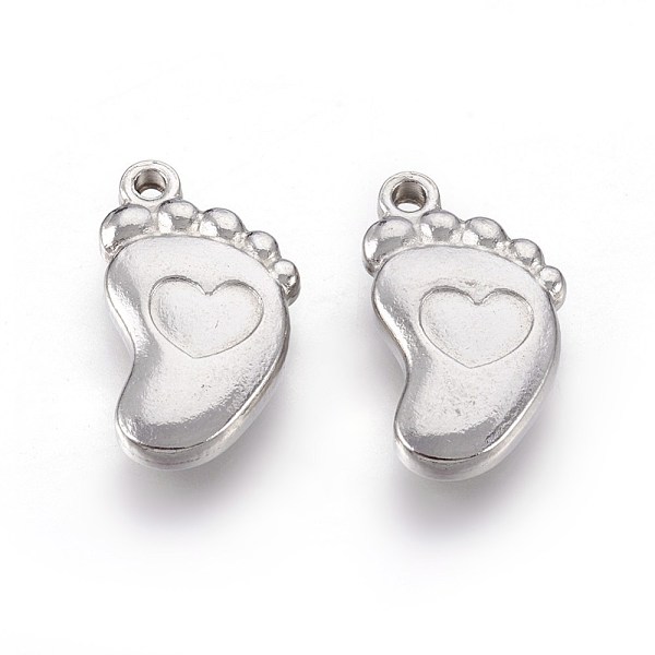PandaHall 201 Stainless Steel Pendants, Baby Feet, Stainless Steel Color, 17x9.5x3mm, Hole: 1.2mm 201 Stainless Steel Body
PandaHall 201 Stainless Steel Pendants, Baby Feet, Stainless Steel Color, 17x9.5x3mm, Hole: 1.2mm 201 Stainless Steel Body