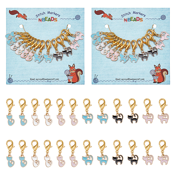 PandaHall Alloy Enamel Cat Pendant Locking Stitch Markers, Zinc Alloy Lobster Claw Clasp Stitch Marker, Mixed Color, 3~3.2cm, 6 style..., Multicolor
PandaHall Alloy Enamel Cat Pendant Locking Stitch Markers, Zinc Alloy Lobster Claw Clasp Stitch Marker, Mixed Color, 3~3.2cm, 6 style..., Multicolor
