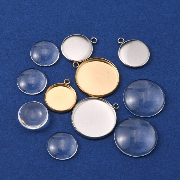 PandaHall DIY Flat Round Pendant Making Kit, Including 304 Stainless Steel Pendant Cabochon Settings, Glass Cabochons, Golden & Stainless...
PandaHall DIY Flat Round Pendant Making Kit, Including 304 Stainless Steel Pendant Cabochon Settings, Glass Cabochons, Golden & Stainless...