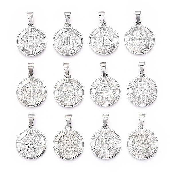 PandaHall Brass Pendants, Twelve Constellations, Flat Round, Platinum, 24x20.5x2mm, Hole: 3.5mm Brass Flat Round
PandaHall Brass Pendants, Twelve Constellations, Flat Round, Platinum, 24x20.5x2mm, Hole: 3.5mm Brass Flat Round
