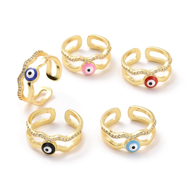 PandaHall Enamel Evil Eye Open Cuff Ring with Clear Cubic Zirconia, Light Gold Plated Brass Jewelry for Women, Cadmium Free & Lead Free..., Multicolor
PandaHall Enamel Evil Eye Open Cuff Ring with Clear Cubic Zirconia, Light Gold Plated Brass Jewelry for Women, Cadmium Free & Lead Free..., Multicolor
