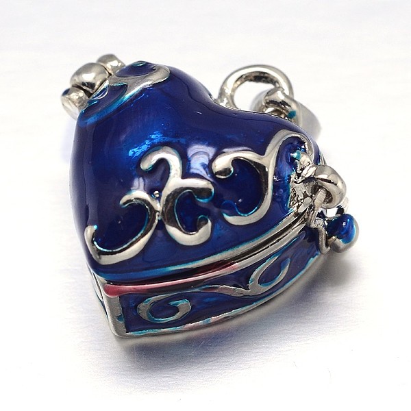 PandaHall Enamel Heart Rack Plating Brass Prayer Box Pendants, Wish Box, Blue, 20x21x12mm, Hole: 5x3mm Brass Heart Blue
PandaHall Enamel Heart Rack Plating Brass Prayer Box Pendants, Wish Box, Blue, 20x21x12mm, Hole: 5x3mm Brass Heart Blue