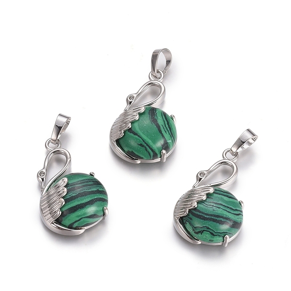 PandaHall Synthetic Malachite Pendants, with Platinum Tone Brass Findings, Swan, 30.8x18.8x8.5mm, Hole: 7x5mm Malachite Other Animal
PandaHall Synthetic Malachite Pendants, with Platinum Tone Brass Findings, Swan, 30.8x18.8x8.5mm, Hole: 7x5mm Malachite Other Animal