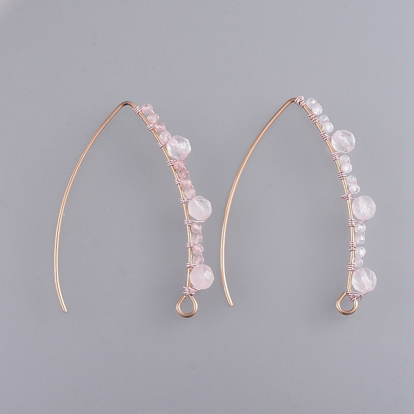 PandaHall 304 Stainless Steel Earring Hooks, Ear Wire, with Natural Rose Quartz Beads and Horizontal Loop, 42mm, 21 Gauge, Pin: 0.7mm Rose...
PandaHall 304 Stainless Steel Earring Hooks, Ear Wire, with Natural Rose Quartz Beads and Horizontal Loop, 42mm, 21 Gauge, Pin: 0.7mm Rose...