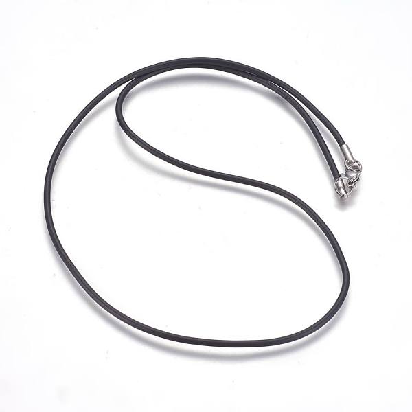 PandaHall Rubber Cord Necklaces Making, with 304 Stainless Steel Lobster Claw Clasps, Black, 20.47 inch(52cm), 2mm Synthetic Rubber Black
PandaHall Rubber Cord Necklaces Making, with 304 Stainless Steel Lobster Claw Clasps, Black, 20.47 inch(52cm), 2mm Synthetic Rubber Black