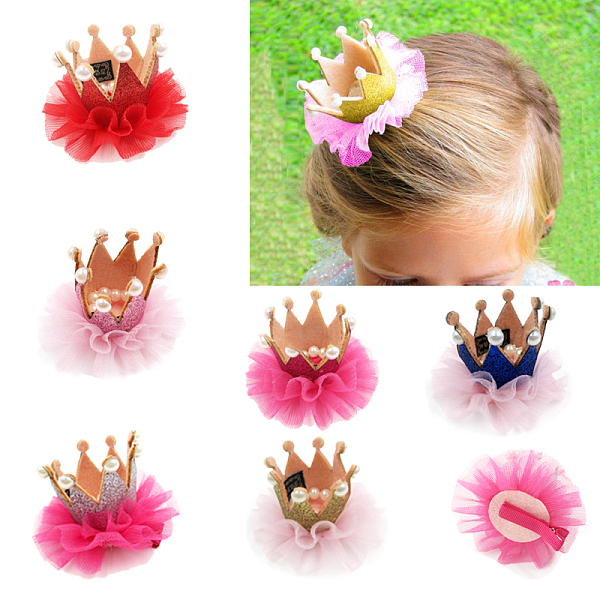 PandaHall Lace Alligator Hair Clips, with Iron Alligator Clips, Crown, Mixed Color, 90mm Cloth Multicolor
PandaHall Lace Alligator Hair Clips, with Iron Alligator Clips, Crown, Mixed Color, 90mm Cloth Multicolor