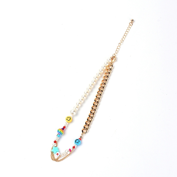 PandaHall Beaded Choker Necklaces, with Glass Beads, Resin Beads and Brass Curb Chains, Smiling Face, Golden, Colorful, 15.19 inch(38.6cm)...
PandaHall Beaded Choker Necklaces, with Glass Beads, Resin Beads and Brass Curb Chains, Smiling Face, Golden, Colorful, 15.19 inch(38.6cm)...