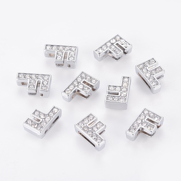 PandaHall Alloy Initial Slide Charms with Grade A Rhinestones, Lead Free & Nickel Free, Platinum, Letter.F, 12~13x8~13x4~5mm, Hole: 8x2mm..., Clear
PandaHall Alloy Initial Slide Charms with Grade A Rhinestones, Lead Free & Nickel Free, Platinum, Letter.F, 12~13x8~13x4~5mm, Hole: 8x2mm..., Clear