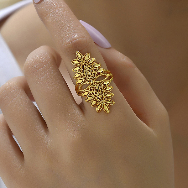 PandaHall Fashionable European and American Wheat Spike Lucky Ring Hollow Wedding Jewelry. Brass
PandaHall Fashionable European and American Wheat Spike Lucky Ring Hollow Wedding Jewelry. Brass