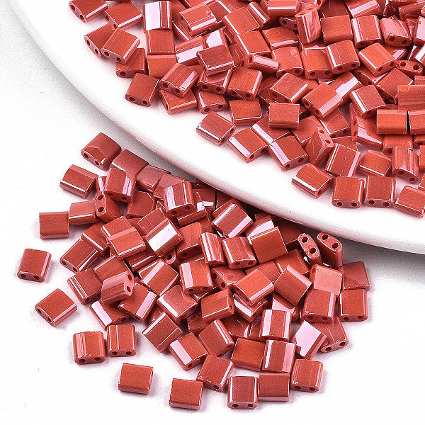 PandaHall 2-Hole Glass Seed Beads, Opaque Colours Lustered, Rectangle, FireBrick, 5x4.5~5.5x2~2.5mm, Hole: 0.5~0.8mm, about 118pcs/10g Glass..., Red
PandaHall 2-Hole Glass Seed Beads, Opaque Colours Lustered, Rectangle, FireBrick, 5x4.5~5.5x2~2.5mm, Hole: 0.5~0.8mm, about 118pcs/10g Glass..., Red