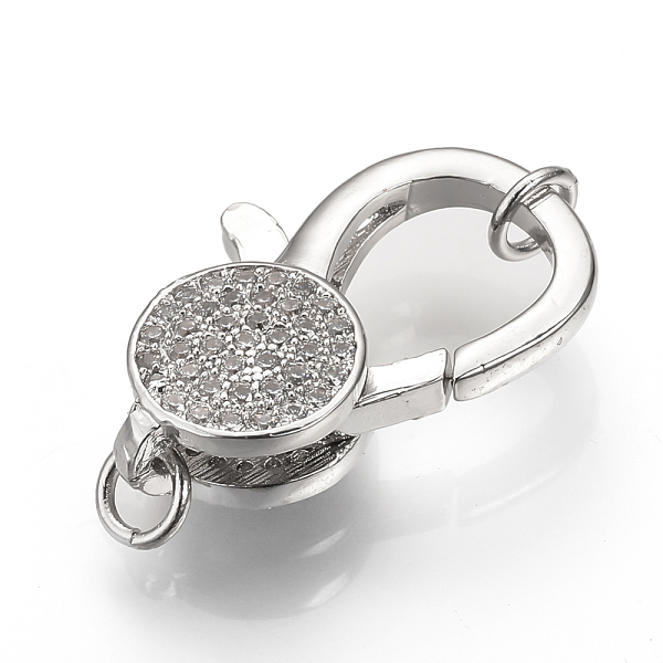 PandaHall Brass Micro Pave Cubic Zirconia Lobster Claw Clasps, Platinum, 25x15x6mm, Hole: 3.5mm Brass+Cubic Zirconia Others
PandaHall Brass Micro Pave Cubic Zirconia Lobster Claw Clasps, Platinum, 25x15x6mm, Hole: 3.5mm Brass+Cubic Zirconia Others