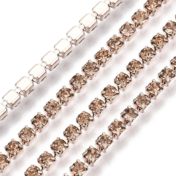 PandaHall Electrophoresis Iron Rhinestone Strass Chains, Rhinestone Cup Chains, with Spool, Light Peach, SS6.5, 2~2.1mm, about 10yards/roll..., Pink
PandaHall Electrophoresis Iron Rhinestone Strass Chains, Rhinestone Cup Chains, with Spool, Light Peach, SS6.5, 2~2.1mm, about 10yards/roll..., Pink