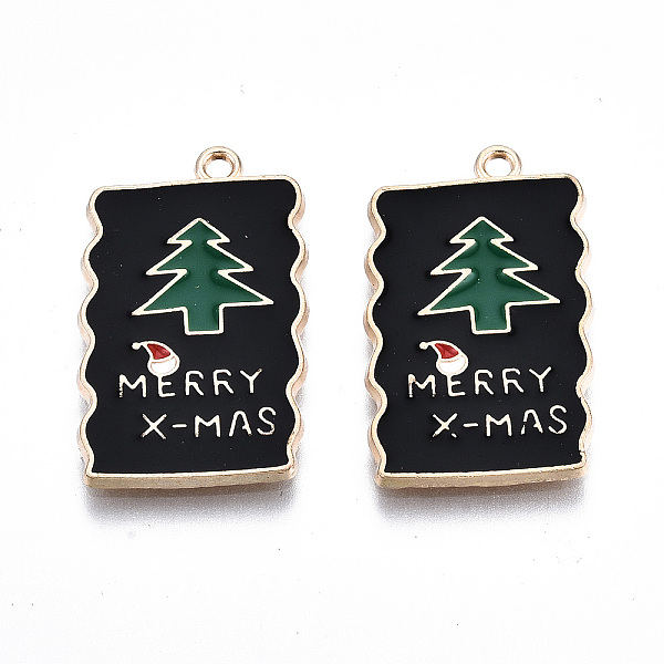 PandaHall Eco-Friendly Alloy Enamel Pendants, Cadmium Free & Lead Free & Nickel Free, Rectangle with Tree & Word Merry Christmas, Light Gold..., Black
PandaHall Eco-Friendly Alloy Enamel Pendants, Cadmium Free & Lead Free & Nickel Free, Rectangle with Tree & Word Merry Christmas, Light Gold..., Black