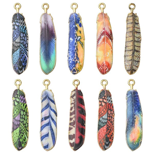 PandaHall 30Pcs 10 Styles Rack Plating Alloy Pendants, Printed, Lead Free & Cadmium Free & Nickel Free, Feather Charm, Light Gold, Mixed..., Multicolor
PandaHall 30Pcs 10 Styles Rack Plating Alloy Pendants, Printed, Lead Free & Cadmium Free & Nickel Free, Feather Charm, Light Gold, Mixed..., Multicolor