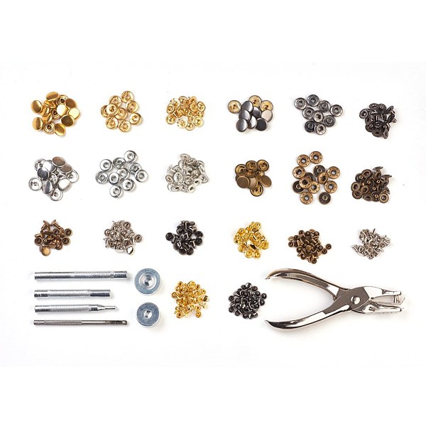 PandaHall Metal Jewelry Buttons Fastener Install Tool Sets, with Snap Buttons and Rivet, Fixing Tool, Pliers , Mixed Color, 12.5mm, 4...
PandaHall Metal Jewelry Buttons Fastener Install Tool Sets, with Snap Buttons and Rivet, Fixing Tool, Pliers , Mixed Color, 12.5mm, 4...