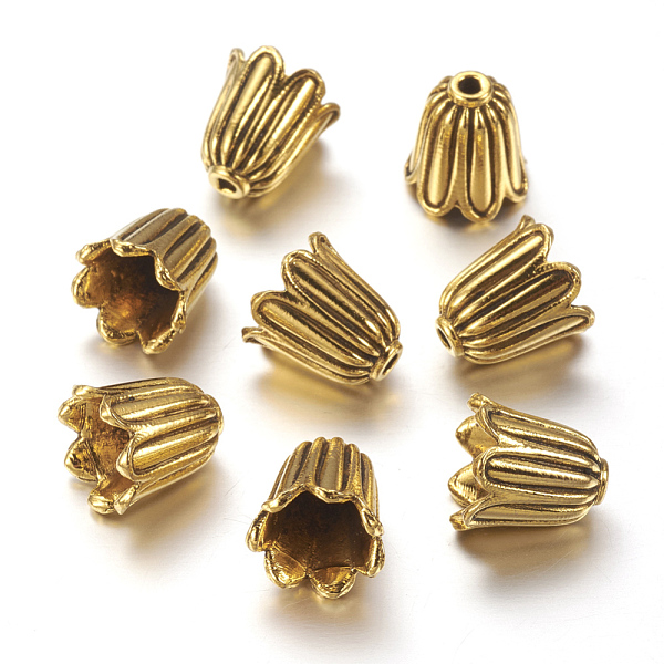 PandaHall Tibetan Style Caps, Cadmium Free & Lead Free, Flower, Antique Golden, 10x10mm, Hole: 1mm, Inner Diameter: 7.5mm Alloy
PandaHall Tibetan Style Caps, Cadmium Free & Lead Free, Flower, Antique Golden, 10x10mm, Hole: 1mm, Inner Diameter: 7.5mm Alloy