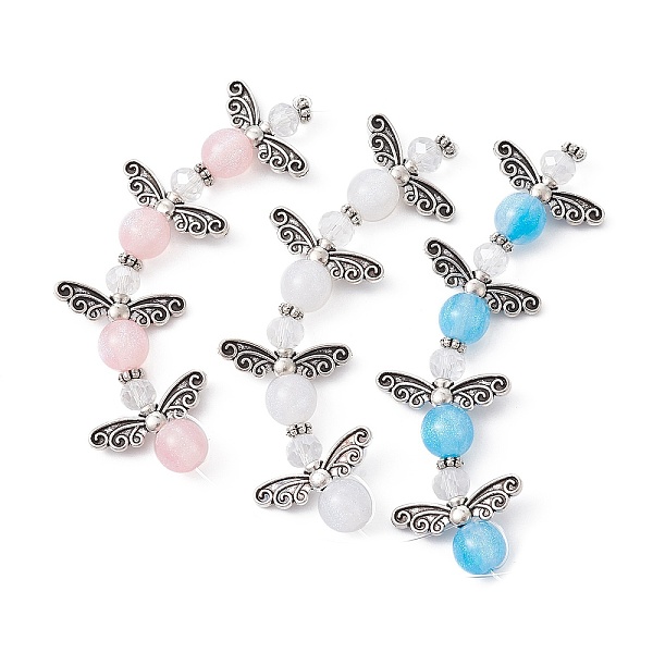 PandaHall 3 Strands 3 Colors DIY Resin Beaded Strands Set, with Antique Silver Plated Alloy Wings, Angel, Mixed Color, 20x21.5x8mm, Hole..., Multicolor
PandaHall 3 Strands 3 Colors DIY Resin Beaded Strands Set, with Antique Silver Plated Alloy Wings, Angel, Mixed Color, 20x21.5x8mm, Hole..., Multicolor