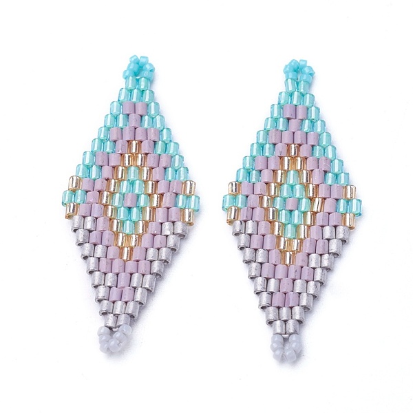 PandaHall MIYUKI & TOHO Handmade Japanese Seed Beads Links, Loom Pattern, Rhombus, Thistle, 43.5~45x16.4~18x1.7~2mm, Hole: 1.2~1.5mm Glass..., Purple
PandaHall MIYUKI & TOHO Handmade Japanese Seed Beads Links, Loom Pattern, Rhombus, Thistle, 43.5~45x16.4~18x1.7~2mm, Hole: 1.2~1.5mm Glass..., Purple