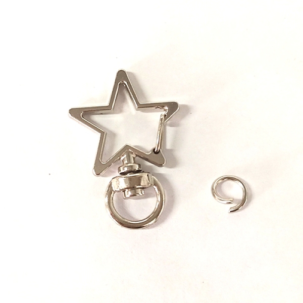 PandaHall Star Alloy Swivel Clasps, Lanyard Push Gate Snap Clasps, Platinum, 3.4x2.4x0.6cm, Hole: 9x5mm, Jump Ring: 8x1mm Alloy
PandaHall Star Alloy Swivel Clasps, Lanyard Push Gate Snap Clasps, Platinum, 3.4x2.4x0.6cm, Hole: 9x5mm, Jump Ring: 8x1mm Alloy