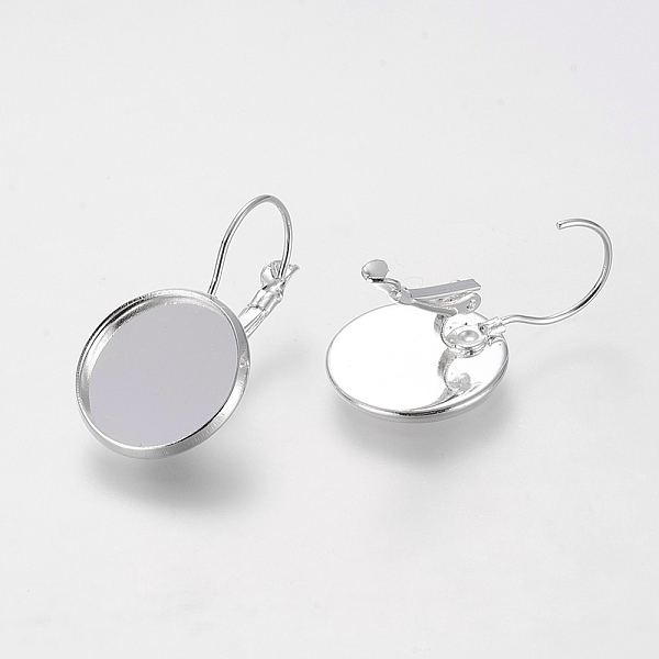 PandaHall Brass Leverback Earring Findings, Nickel Free, Silver Color Plated, 30x18mm, Tray: 16mm Brass
PandaHall Brass Leverback Earring Findings, Nickel Free, Silver Color Plated, 30x18mm, Tray: 16mm Brass