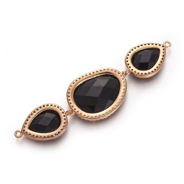 PandaHall Brass Glass Links connectors, with Micro Pave Cubic Zirconia, teardrop, Golden, Black, 69~70x18.5x6mm, Hole: 1.2mm Glass Teardrop...
PandaHall Brass Glass Links connectors, with Micro Pave Cubic Zirconia, teardrop, Golden, Black, 69~70x18.5x6mm, Hole: 1.2mm Glass Teardrop...