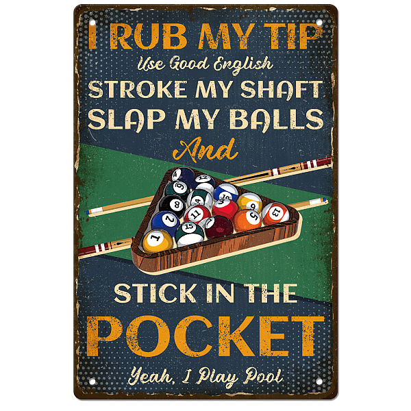 PandaHall Vintage Metal Tin Sign, Iron Wall Decor for Bars, Restaurants, Cafes Pubs, Rectangle with Billiards Pattern, Word, 300x200x0.5mm...
PandaHall Vintage Metal Tin Sign, Iron Wall Decor for Bars, Restaurants, Cafes Pubs, Rectangle with Billiards Pattern, Word, 300x200x0.5mm...