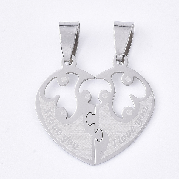 PandaHall 201 Stainless Steel Split Pendants, for Lovers, Heart with Heart, with Lovers & Word I Love You, For Valentine's Day, Stainless...
PandaHall 201 Stainless Steel Split Pendants, for Lovers, Heart with Heart, with Lovers & Word I Love You, For Valentine's Day, Stainless...