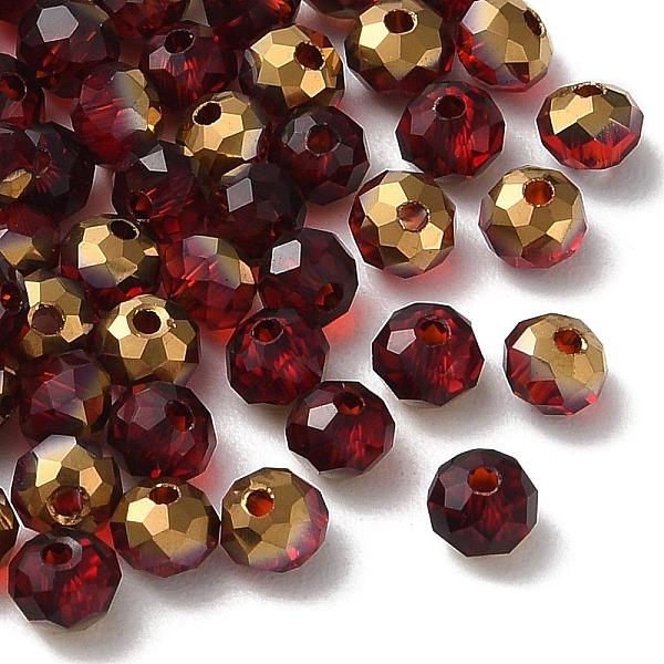 PandaHall Transparent Electroplate Glass Beads, Half Golden Plated, Faceted, Rondelle, FireBrick, 4.3x3.7mm, Hole: 1mm, 500pcs/bag Glass..., Red
PandaHall Transparent Electroplate Glass Beads, Half Golden Plated, Faceted, Rondelle, FireBrick, 4.3x3.7mm, Hole: 1mm, 500pcs/bag Glass..., Red
