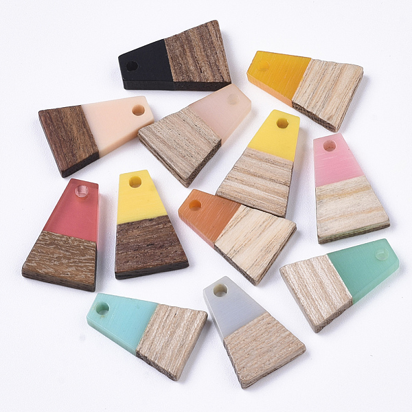 PandaHall Resin & Wood Pendants, Waxed, Trapezoid, Mixed Color, 18x12.5x3~4mm, Hole: 2mm Resin+Wood Trapezoid Multicolor
PandaHall Resin & Wood Pendants, Waxed, Trapezoid, Mixed Color, 18x12.5x3~4mm, Hole: 2mm Resin+Wood Trapezoid Multicolor