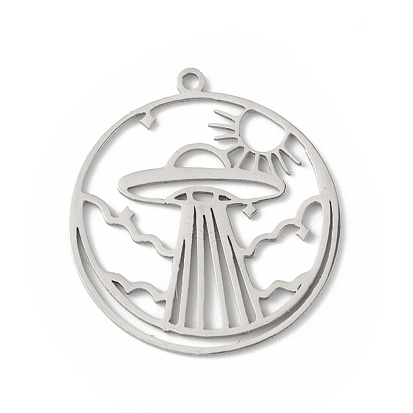 PandaHall 304 Stainless Steel Pendants, Hollow, Flat Round with UFO Charm, Stainless Steel Color, 27x24.5x0.9mm, Hole: 1.4mm 304 Stainless...
PandaHall 304 Stainless Steel Pendants, Hollow, Flat Round with UFO Charm, Stainless Steel Color, 27x24.5x0.9mm, Hole: 1.4mm 304 Stainless...