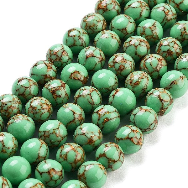 PandaHall Synthetic Gold Line Turquoise Beads Strands, Dyed, Round, Medium Spring Green, 12mm, about 33pcs/strand Synthetic Turquoise Round
PandaHall Synthetic Gold Line Turquoise Beads Strands, Dyed, Round, Medium Spring Green, 12mm, about 33pcs/strand Synthetic Turquoise Round