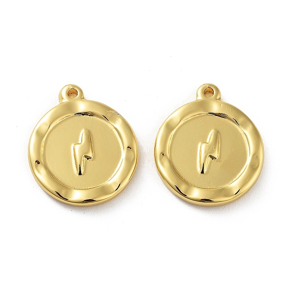 PandaHall 304 Stainless Steel Pendants, Flat Round Charm, Real 18K Gold Plated, Lightning Bolt, 18x15x2.5mm, Hole: 1.5mm 304 Stainless Steel...
PandaHall 304 Stainless Steel Pendants, Flat Round Charm, Real 18K Gold Plated, Lightning Bolt, 18x15x2.5mm, Hole: 1.5mm 304 Stainless Steel...