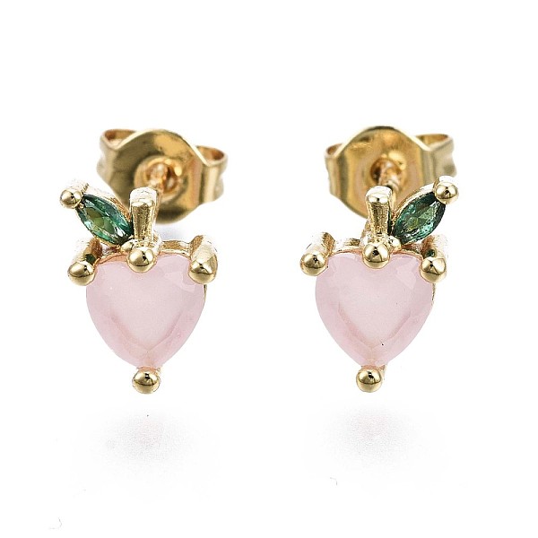 PandaHall Brass Micro Pave Cubic Zirconia Stud Earrings, with Cat Eye and Ear Nuts, Cadmium Free & Nickel Free & Lead Free, Heart, Pink...
PandaHall Brass Micro Pave Cubic Zirconia Stud Earrings, with Cat Eye and Ear Nuts, Cadmium Free & Nickel Free & Lead Free, Heart, Pink...