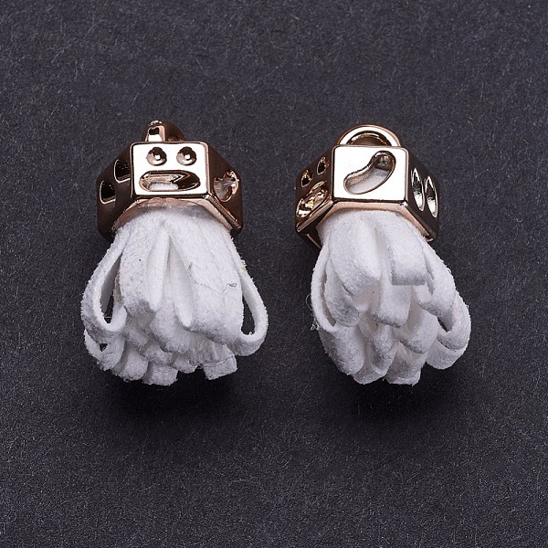 PandaHall Faux Suede Cord Tassel Pendant Decorations, with CCB Plastic Cord Ends, Rose Gold, White, 24x13x11mm, Hole: 3mm Faux Suede White
PandaHall Faux Suede Cord Tassel Pendant Decorations, with CCB Plastic Cord Ends, Rose Gold, White, 24x13x11mm, Hole: 3mm Faux Suede White