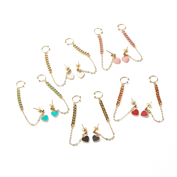PandaHall Heart Alloy Enamel Dangle Earring for Girl Women, 304 Stainless Steel Stud Earrings with Chain Tassel and Cuff Earring Findings..., Multicolor
PandaHall Heart Alloy Enamel Dangle Earring for Girl Women, 304 Stainless Steel Stud Earrings with Chain Tassel and Cuff Earring Findings..., Multicolor