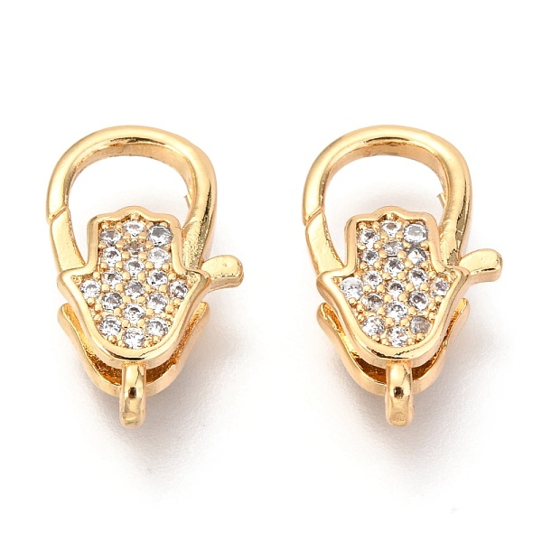 PandaHall Brass Micro Pave Cubic Zirconia Lobster Claw Clasps, Hamsa Hand/Hand of Fatima/Hand of Miriam, Real 18K Gold Plated, 17x10x5mm..., Clear
PandaHall Brass Micro Pave Cubic Zirconia Lobster Claw Clasps, Hamsa Hand/Hand of Fatima/Hand of Miriam, Real 18K Gold Plated, 17x10x5mm..., Clear