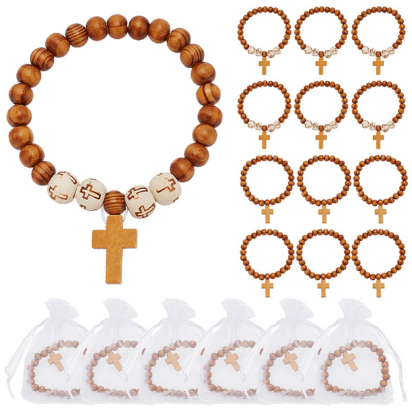PandaHall ARRICRAFT 30Pcs 2 Style Natural Wood Round Beaded Stretch Bracelets with Cross Charms for Men Women, Mixed Color, Inner Diameter..., Multicolor
PandaHall ARRICRAFT 30Pcs 2 Style Natural Wood Round Beaded Stretch Bracelets with Cross Charms for Men Women, Mixed Color, Inner Diameter..., Multicolor