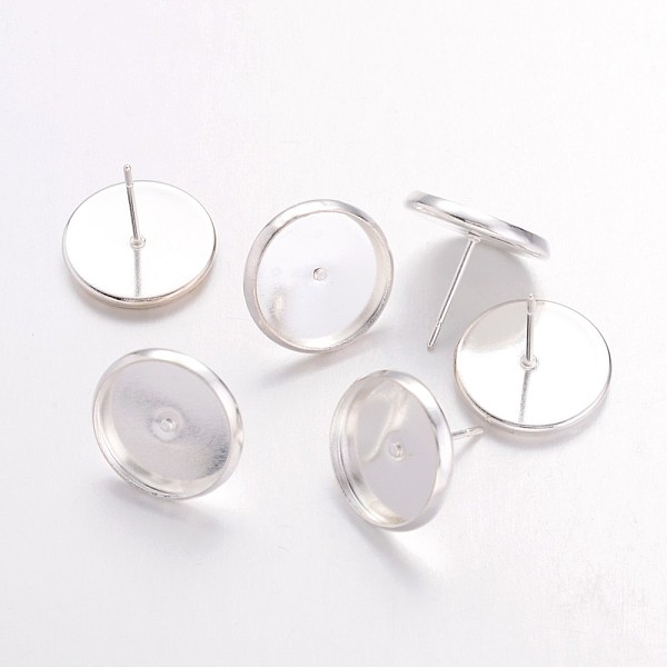 PandaHall Brass Ear Studs Settings, Cadmium Free & Lead Free, Silver, Tray: 12mm, 12mm, Pin: 0.7mm Brass Others
PandaHall Brass Ear Studs Settings, Cadmium Free & Lead Free, Silver, Tray: 12mm, 12mm, Pin: 0.7mm Brass Others