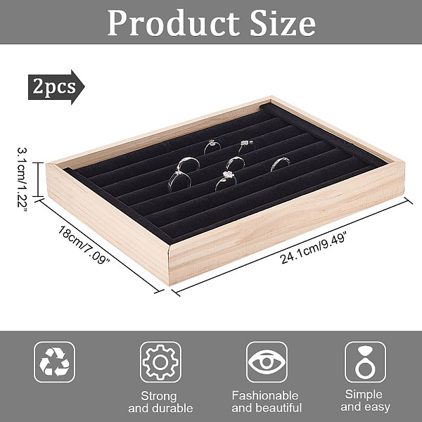 PandaHall 2 Pcs Wood Jewelry Display Tray, Wooden Jewelry Tray Jewelry Trinket Dish Ring Tray Key Tray with Black Velvet for Ring Necklaces...
PandaHall 2 Pcs Wood Jewelry Display Tray, Wooden Jewelry Tray Jewelry Trinket Dish Ring Tray Key Tray with Black Velvet for Ring Necklaces...