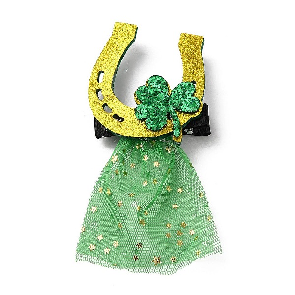 PandaHall Saint Patrick's Day Sequins Felt Alligator Hair Clips, with Iron Clips, for Girl Child, Horseshoe, 105x53x14mm Felt Others
PandaHall Saint Patrick's Day Sequins Felt Alligator Hair Clips, with Iron Clips, for Girl Child, Horseshoe, 105x53x14mm Felt Others