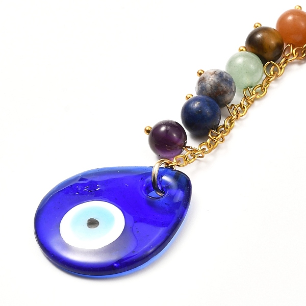 PandaHall Natural Mixed Stone with Evil Eye Lampwork Keychain, with 304 Stainless Steel Split Key Rings, Teardrop, Golden, 11.8cm Lampwork..., Blue
PandaHall Natural Mixed Stone with Evil Eye Lampwork Keychain, with 304 Stainless Steel Split Key Rings, Teardrop, Golden, 11.8cm Lampwork..., Blue
