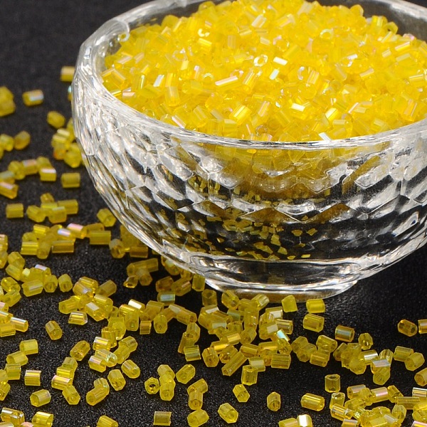 PandaHall 11/0 Two Cut Glass Seed Beads, Hexagon, Trans.Colours Rainbow, Yellow, Size: about 2.2mm in diameter, about 37500pcs/Pound Glass...
PandaHall 11/0 Two Cut Glass Seed Beads, Hexagon, Trans.Colours Rainbow, Yellow, Size: about 2.2mm in diameter, about 37500pcs/Pound Glass...